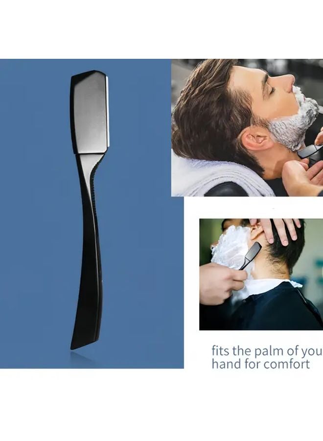 Black Vintage Straight Razor with 10 Stainless Steel Blades for Men Women - Image 3